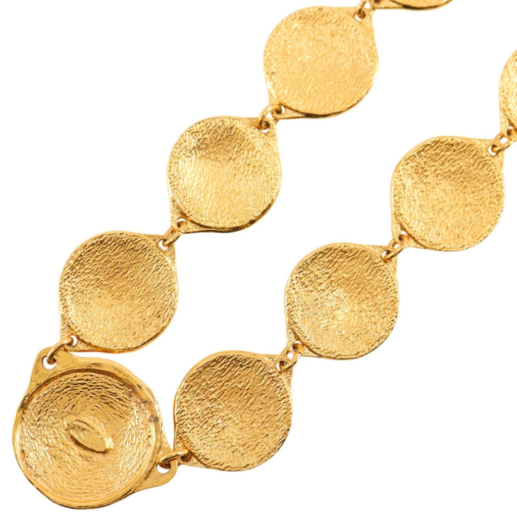 Chanel Cambon Logo Coin Motif Vintage Gold Plated Necklace — view 3