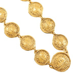 Chanel Cambon Logo Coin Motif Vintage Gold Plated Necklace