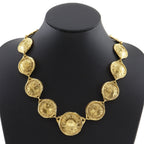Chanel Cambon Logo Coin Motif Vintage Gold Plated Necklace — view 2