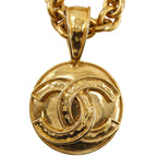 Chanel CC Logo Vintage Gold Plated Necklace — view 7