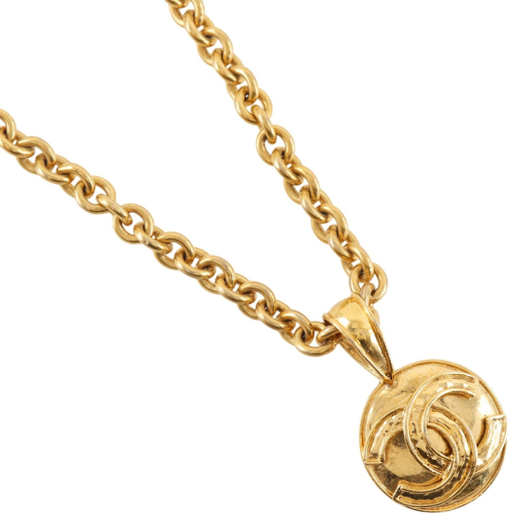 Chanel CC Logo Vintage Gold Plated Necklace