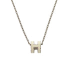 Hermes Pop Mini White Silver Necklace