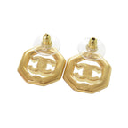 Chanel Quilted CC Logo a Stone Gold Earrings — view 3