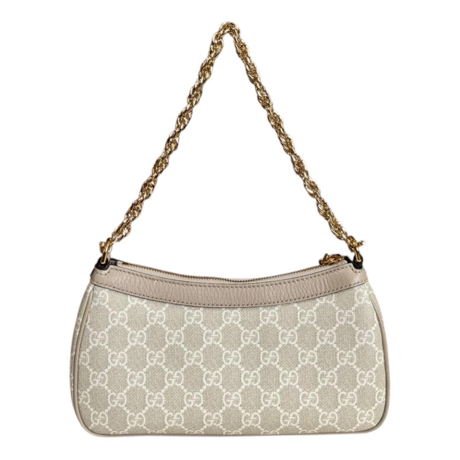 Gucci Small Ophidia Shoulder Bag GG Supremecanvas Beige Second — view 4