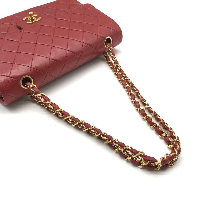 Chanel CC Logo Quilted Turnlock Double Flap Leather Chain Shoulder Bag — view 6