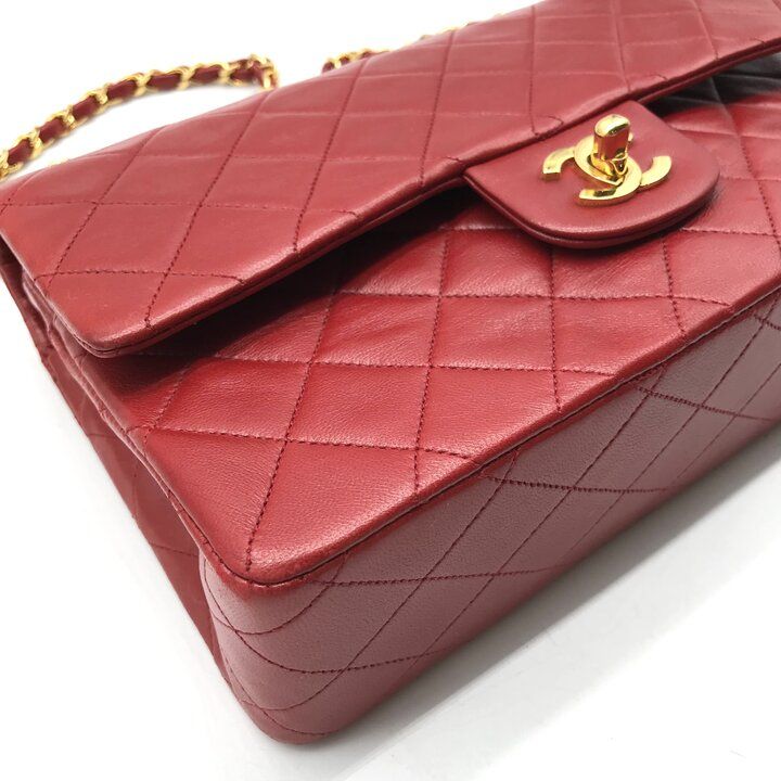 Chanel CC Logo Quilted Turnlock Double Flap Leather Chain Shoulder Bag — view 5