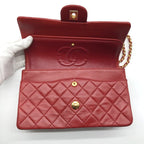 Chanel CC Logo Quilted Turnlock Double Flap Leather Chain Shoulder Bag — view 7