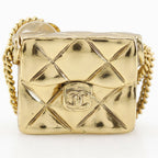 Chanel Quilted Bag Motif Gold Plated Earrings — view 8