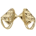 Chanel Quilted Bag Motif Gold Plated Earrings