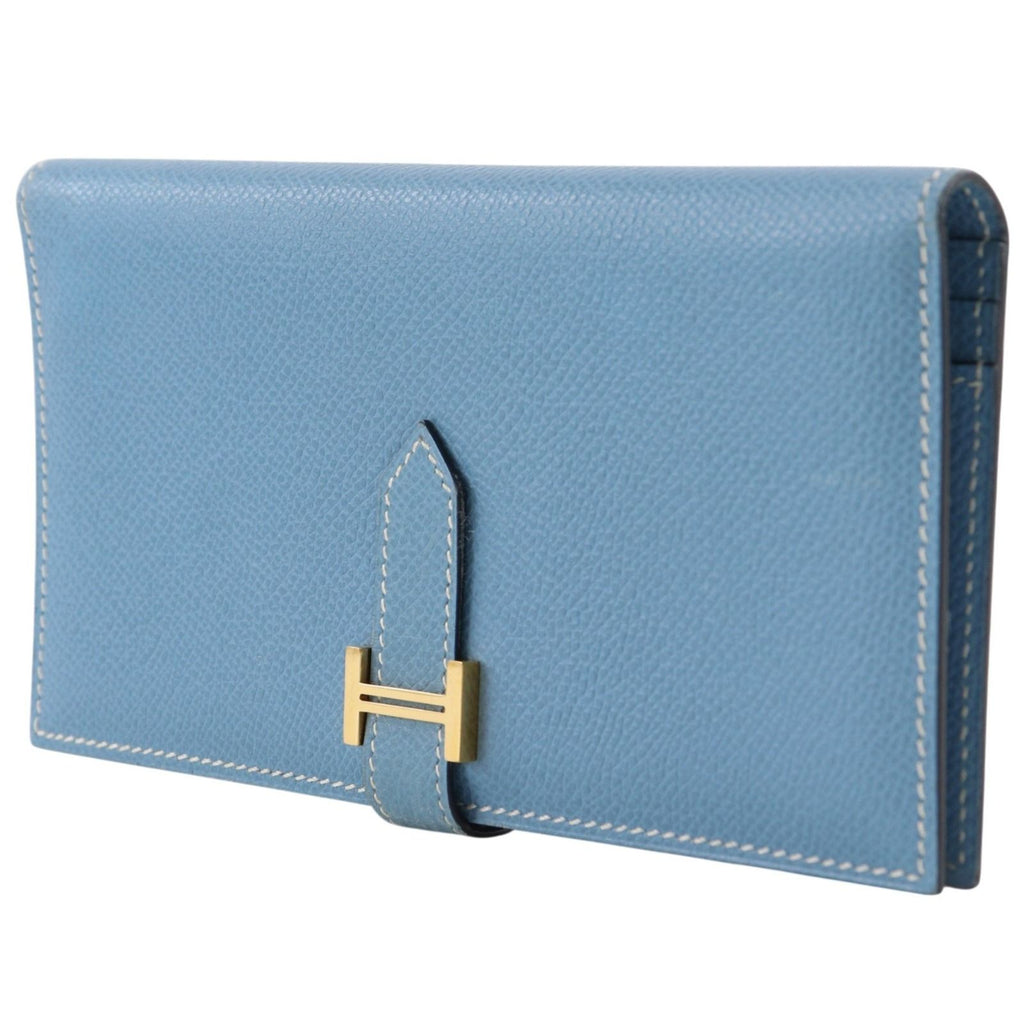 Hermes Bearn Classic Veau Epsom Light Blue I Wallet — view 2