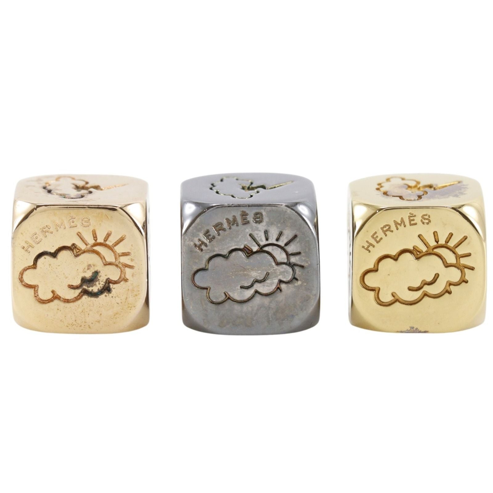 Hermes Fortuna Dice 3 Pieces Vintage Metal Vanity — view 5