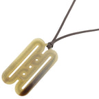 Hermes Motif Buffalo Horn Brown Necklace — view 3