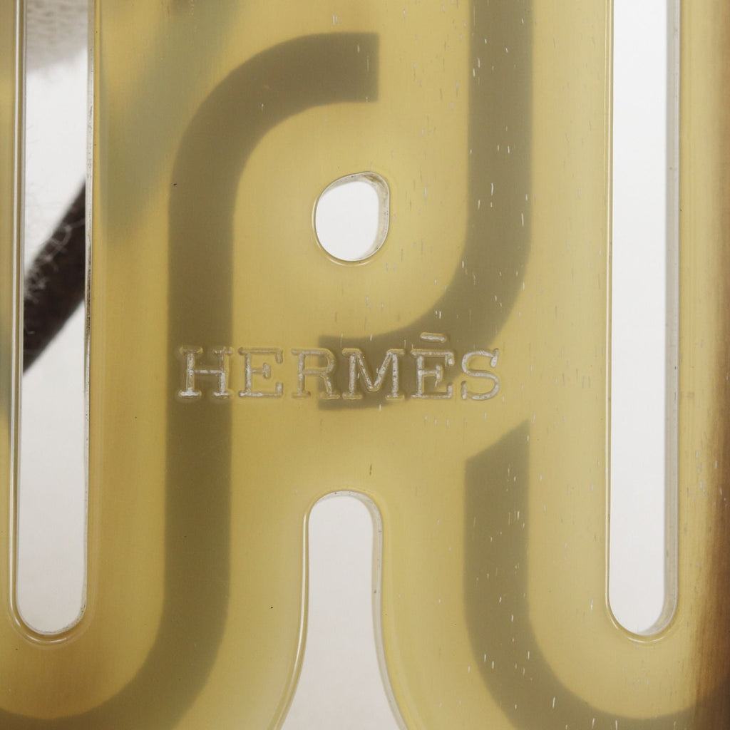 Hermes Motif Buffalo Horn Brown Necklace — view 8