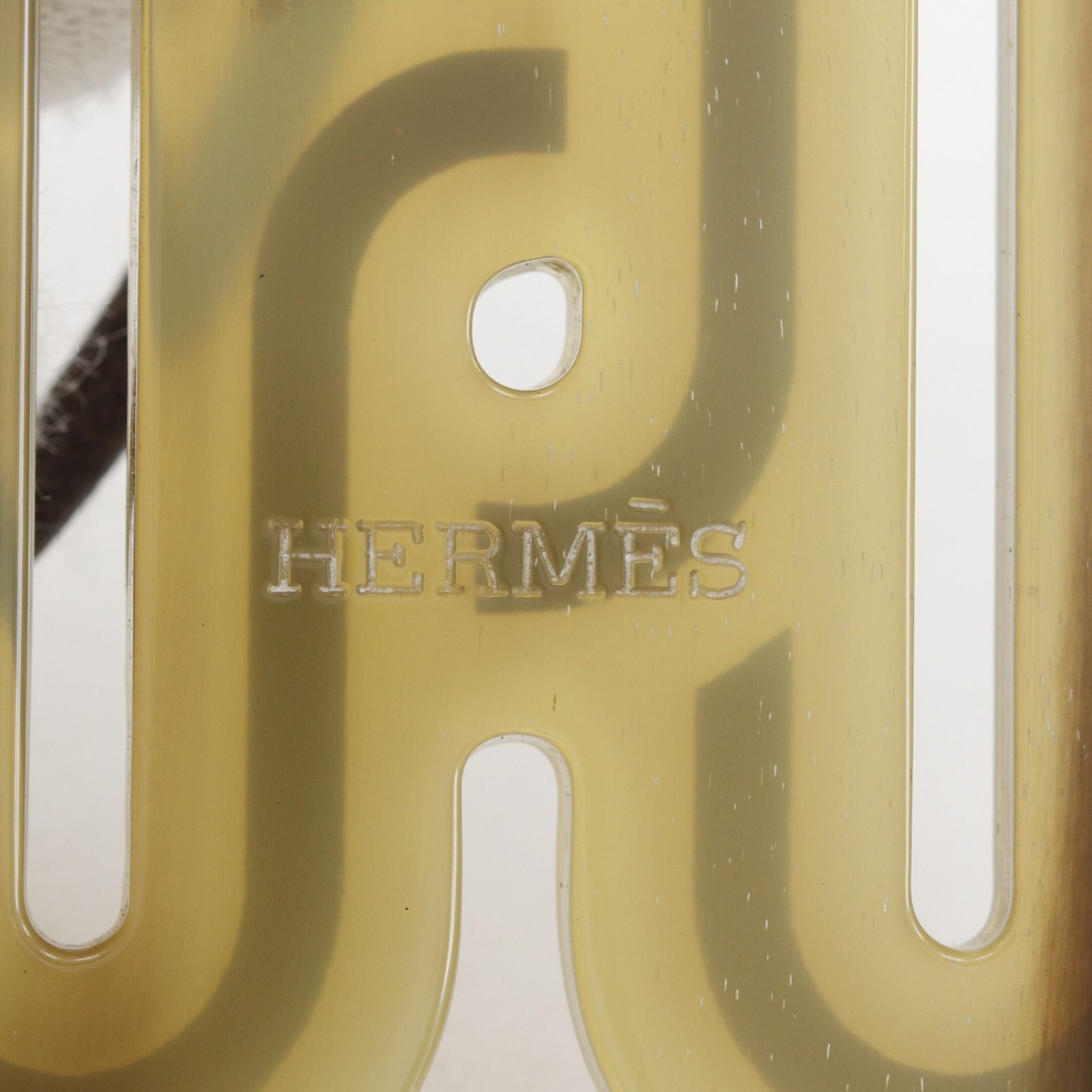 Hermes Motif Buffalo Horn Brown Necklace — view 8