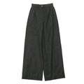 Chanel Vintage Pants 38 CC Logo Button High Waist Wide Trousers