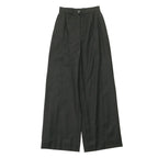 Chanel Vintage Pants 38 CC Logo Button High Waist Wide Trousers