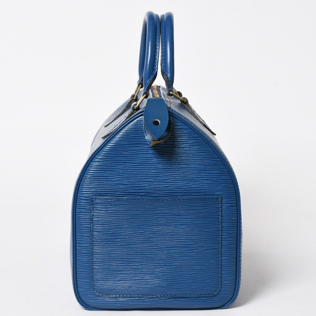 Louis Vuitton Speedy 30 Epi Boston Bag Leather Toledo Blue Gold — view 4