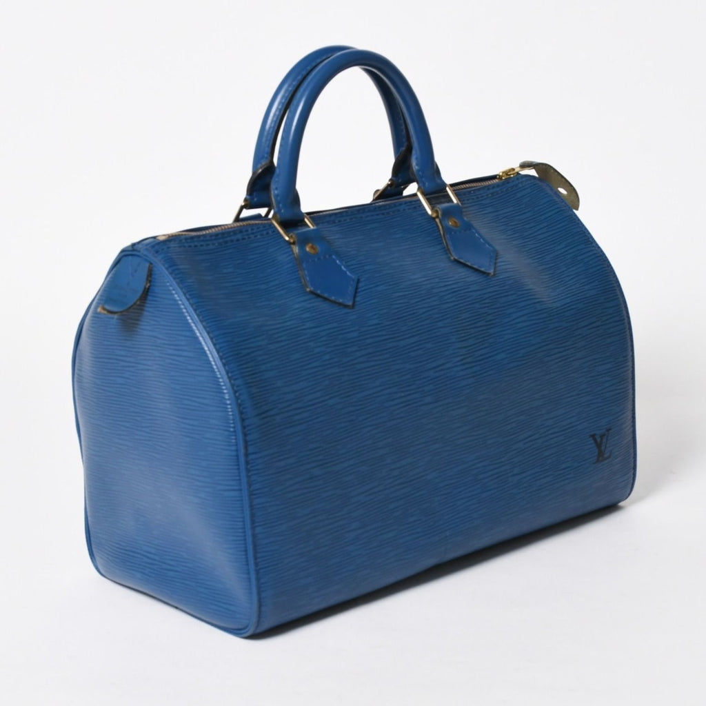 Louis Vuitton Speedy 30 Epi Boston Bag Leather Toledo Blue Gold — view 3