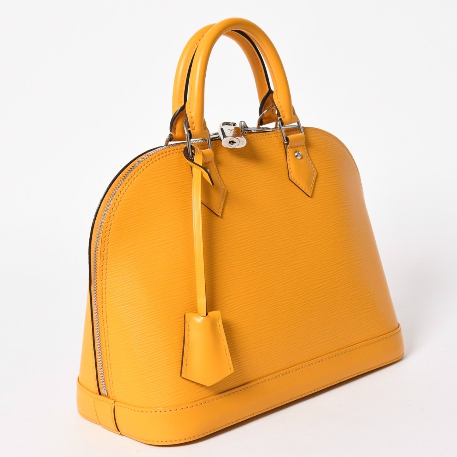 Louis Vuitton Alma Handbag Epi Leather Yellow Silver — view 3