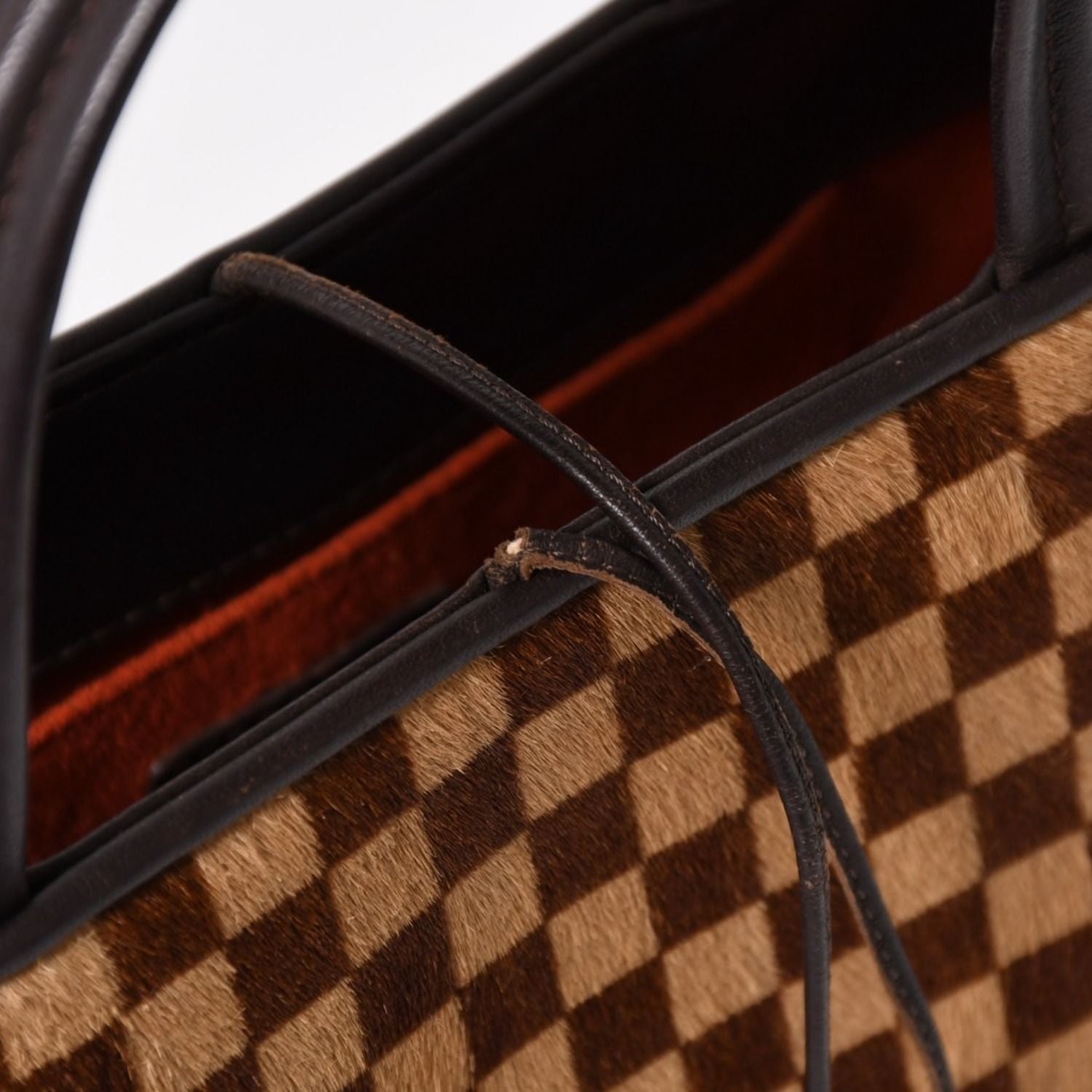 Louis Vuitton Impala Handbag Calf Hair Damier Sauvage Brown Beige — view 7