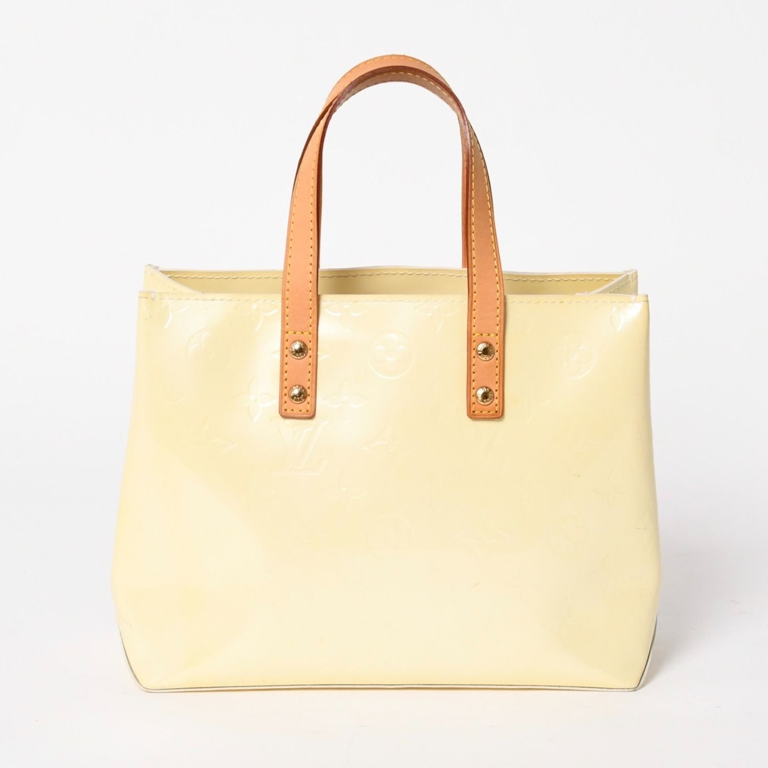 Louis Vuitton Monogram Reade PM Vernis Perlee White Ivory Cream Yellow Mini — view 2