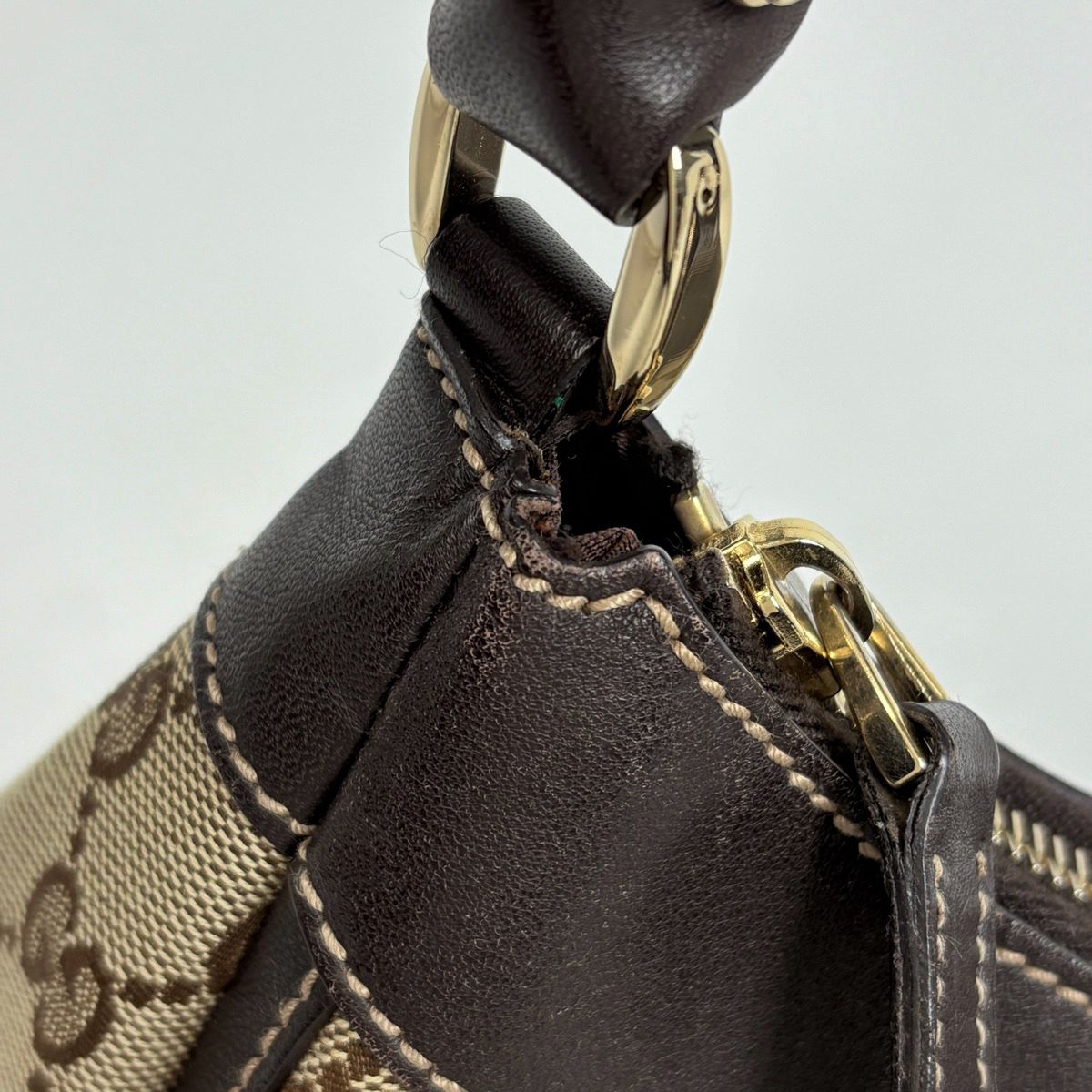 Gucci GG Pattern Shoulder Bag Abbey Canvas Brown — view 6
