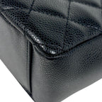 Chanel CC Logo Chain Tote Shoulder Bag Quilted Petite Shopping PST Bag Caviar — view 3