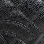 Chanel CC Logo Chain Tote Shoulder Bag Quilted Petite Shopping PST Bag Caviar — view 5
