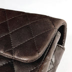 Chanel Quilted Single Flap Chain Shoulder Bag CC Logo Leather Brown — view 4