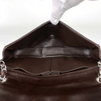 Chanel Quilted Single Flap Chain Shoulder Bag CC Logo Leather Brown — view 8