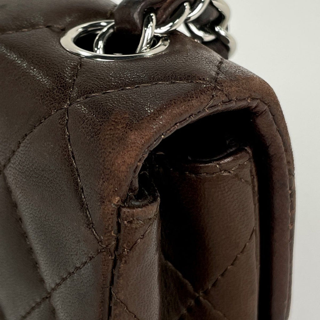 Chanel Quilted Single Flap Chain Shoulder Bag CC Logo Leather Brown — view 5