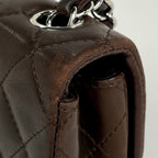 Chanel Quilted Single Flap Chain Shoulder Bag CC Logo Leather Brown — view 5