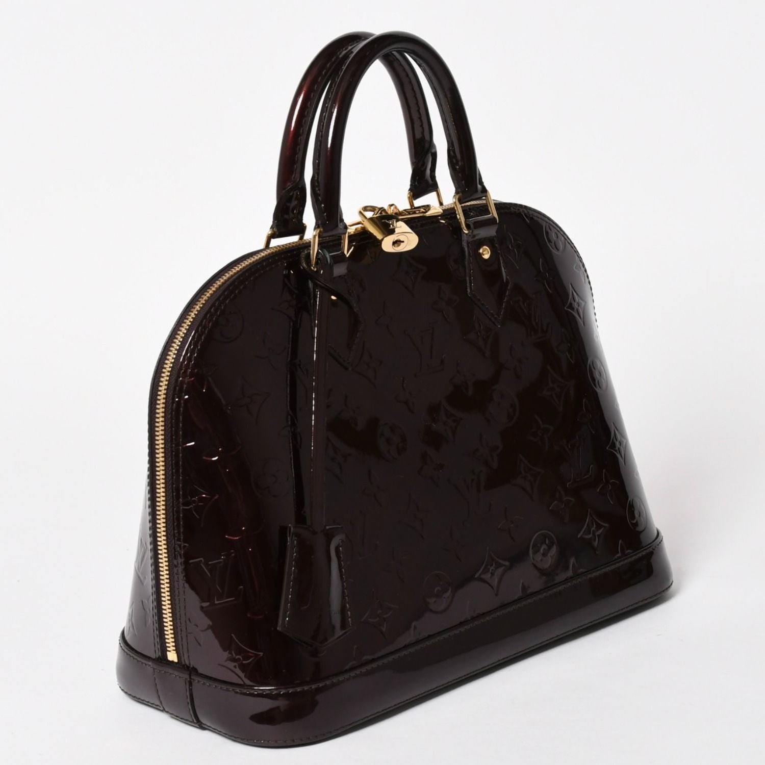 Louis Vuitton Alma PM Amarante Wine Red Handbag Gold — view 3