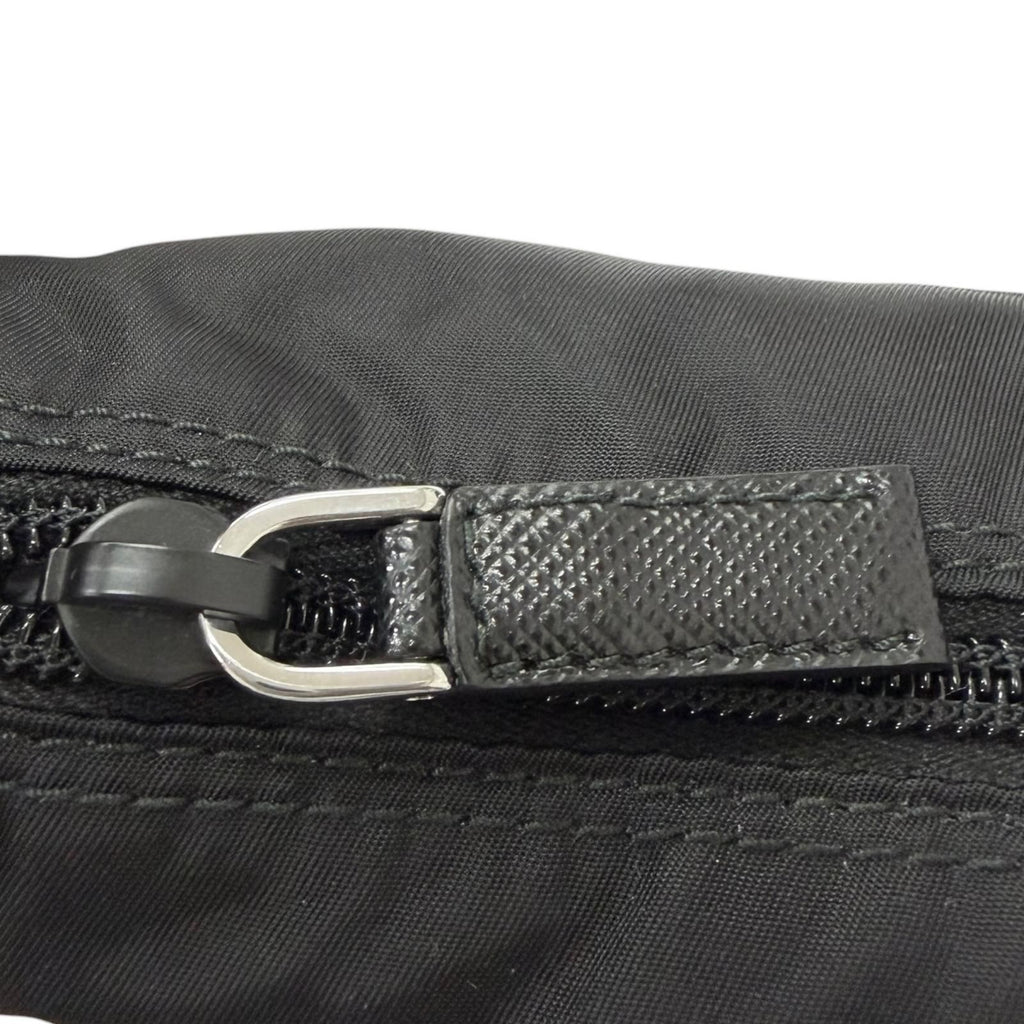Prada Leather Re-Nylon Triangle Logo Pouch Crossbody Shoulder Bag Black — view 8