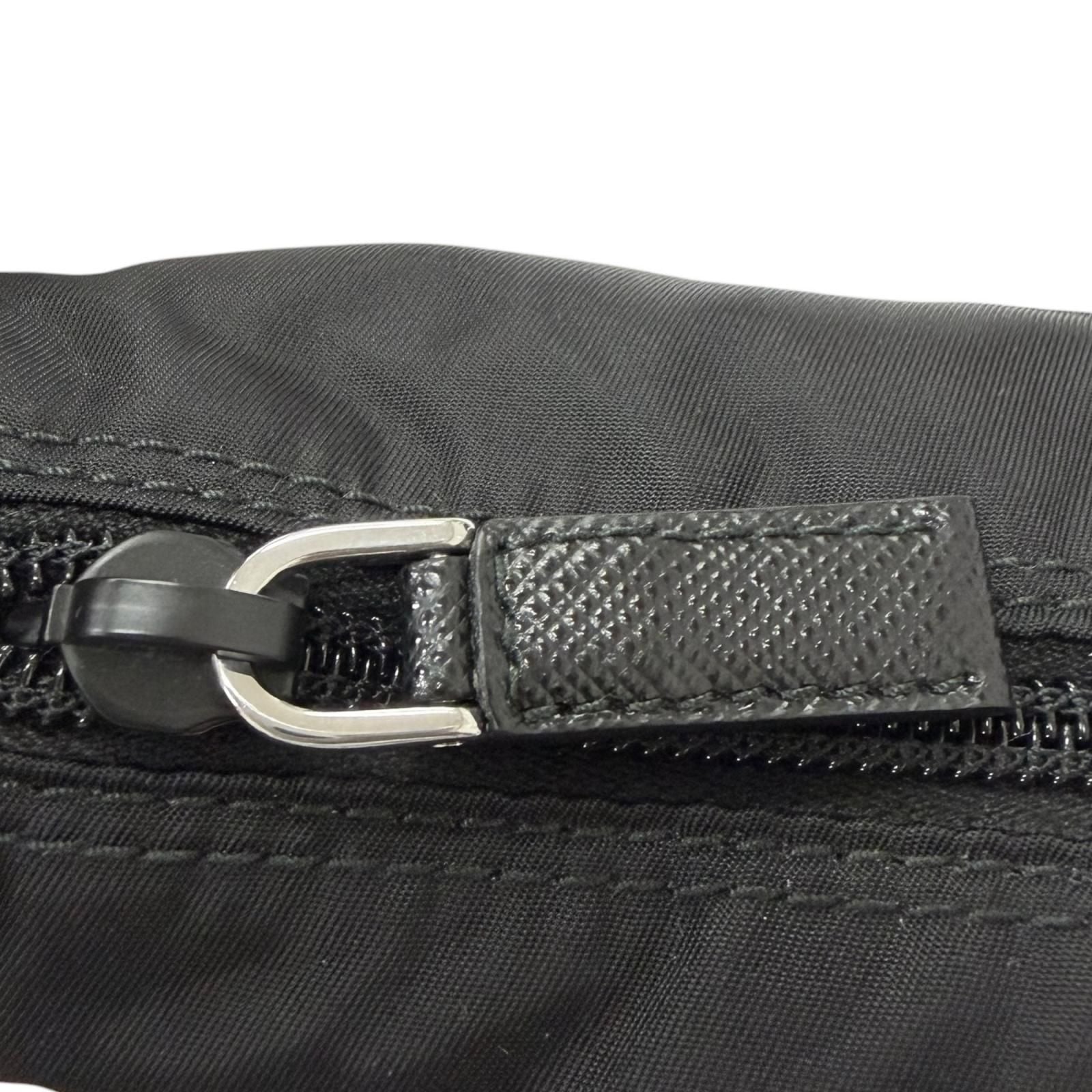 Prada Leather Re-Nylon Triangle Logo Pouch Crossbody Shoulder Bag Black — view 8