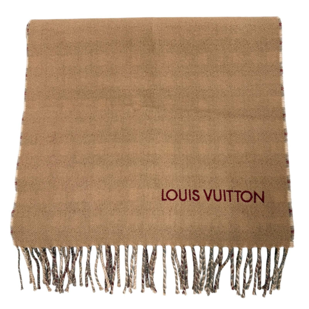 Louis Vuitton Echarpe Monogram Gradient Tartan Cashmere Embroidery Scarf