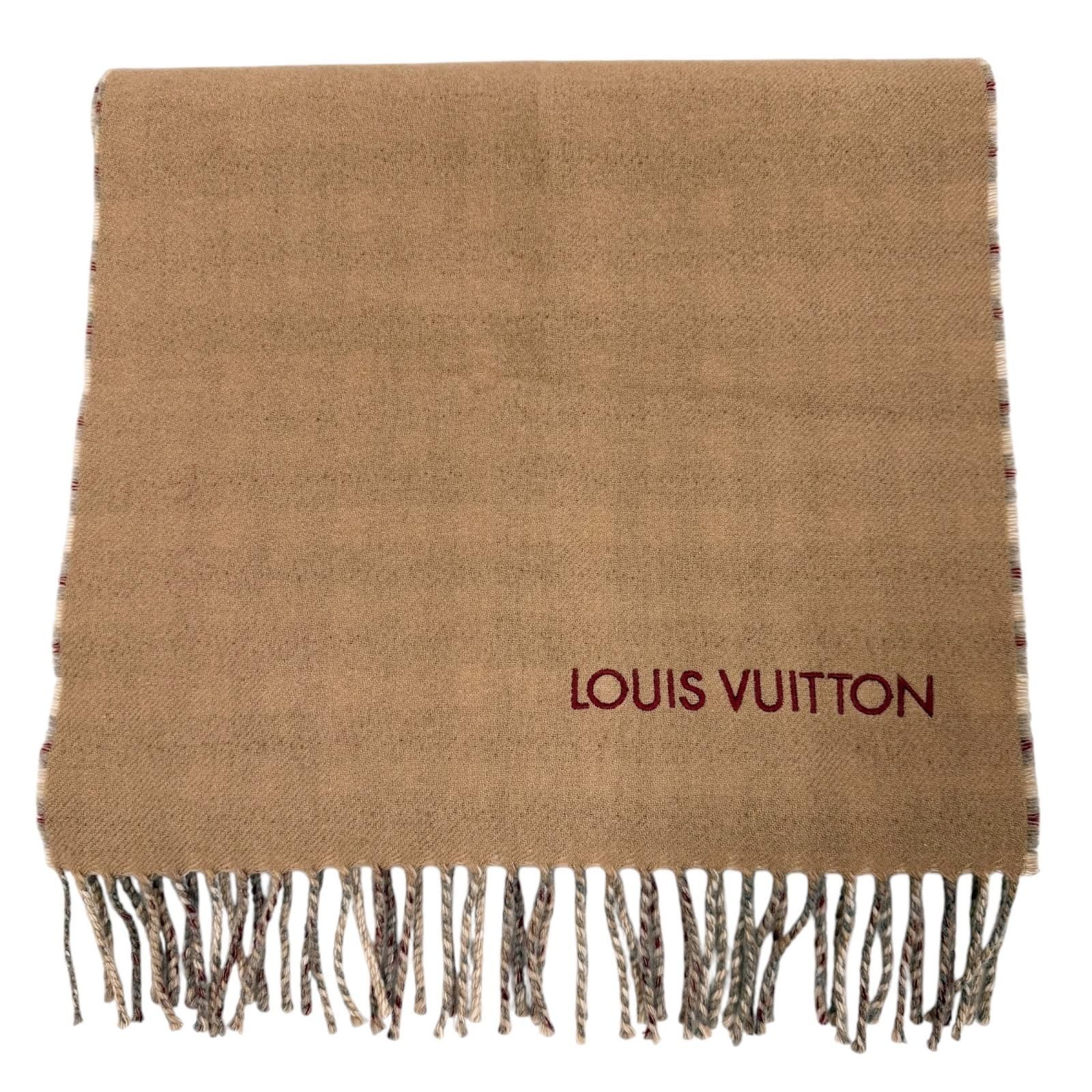 Louis Vuitton Echarpe Monogram Gradient Tartan Cashmere Embroidery Scarf