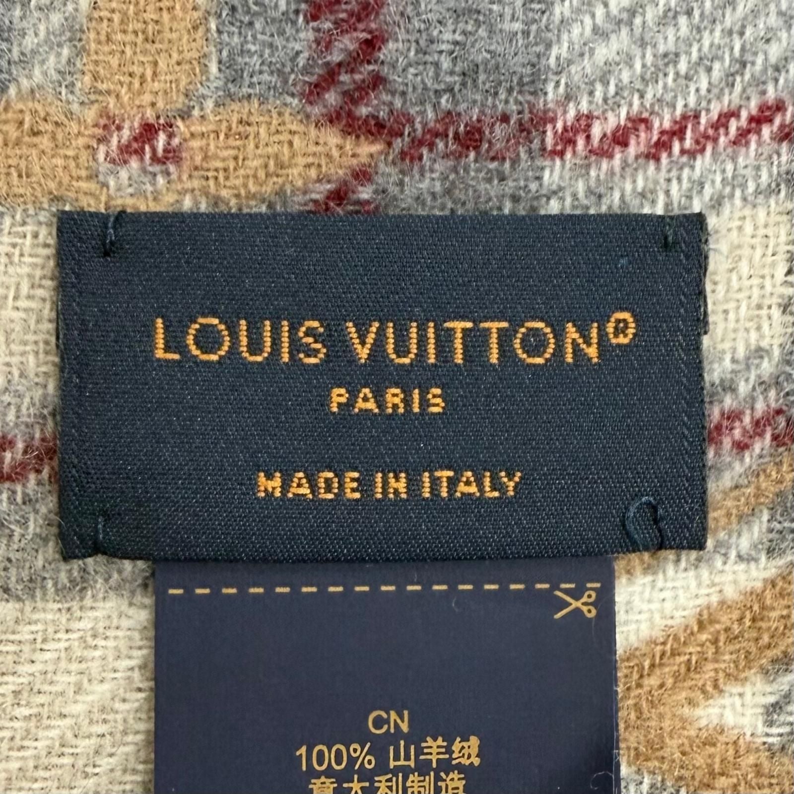 Louis Vuitton Echarpe Monogram Gradient Tartan Cashmere Embroidery Scarf — view 7