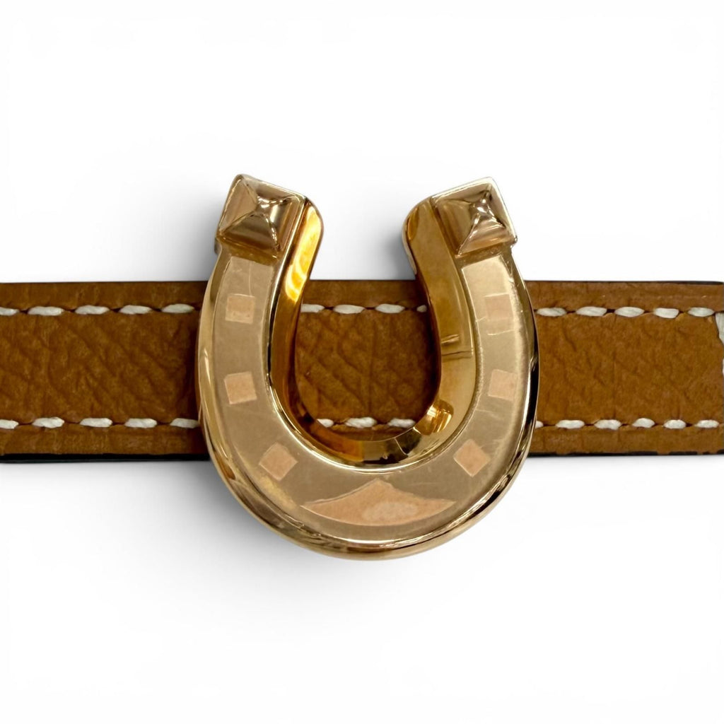 Hermes Kit Joquette Veau Swift Golden Yellow Reversible Belt Brown Black 70 — view 4