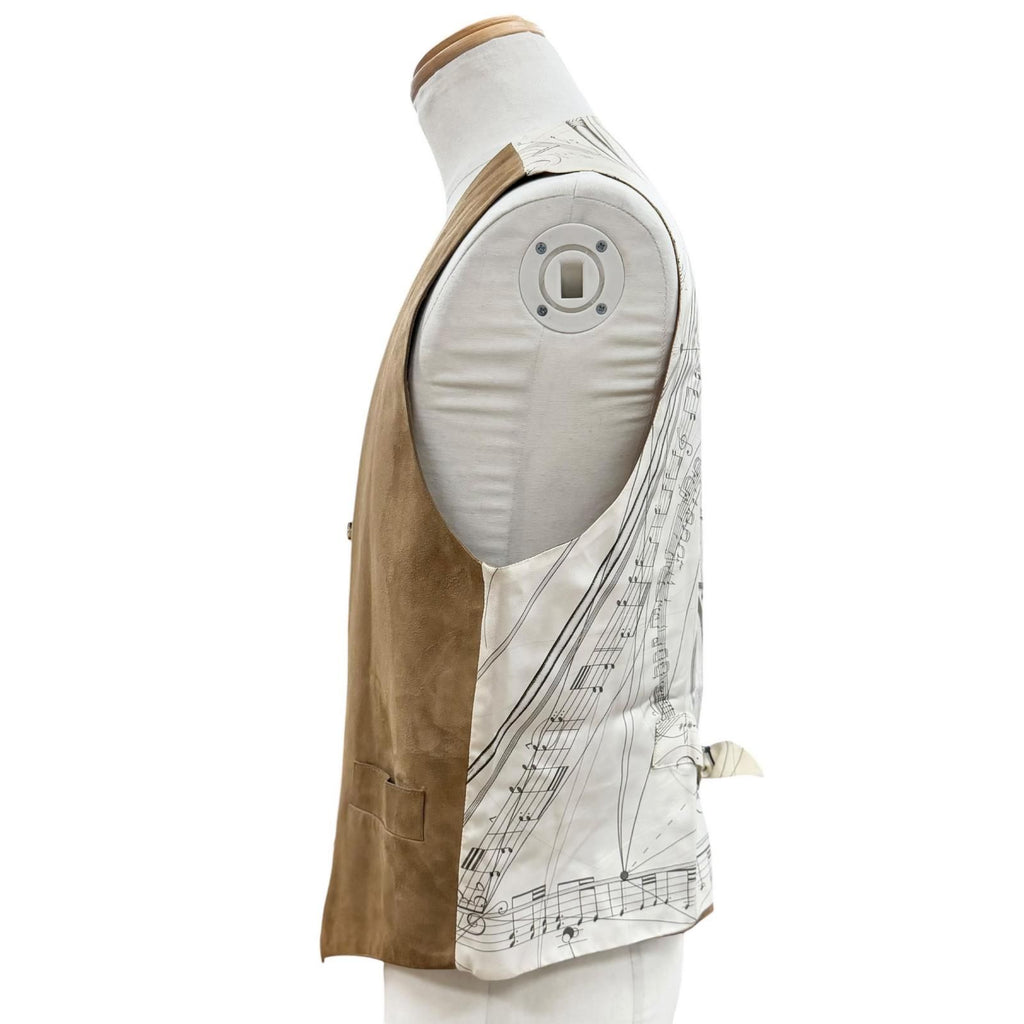 Hermes Vintage Music Played by Spheres la Musique Des Silk 100% Lambskin Gilet — view 3