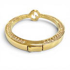 Gucci Interlocking Rhinestone Blanc D Bangle Bracelet Gold — view 5