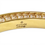 Gucci Interlocking Rhinestone Blanc D Bangle Bracelet Gold — view 9