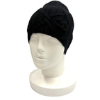 Chanel Cashmere CC Logo Knit Cap Beanie Hat Black — view 3