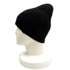 Chanel Cashmere CC Logo Knit Cap Beanie Hat Black — view 4