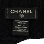 Chanel Cashmere CC Logo Knit Cap Beanie Hat Black — view 6