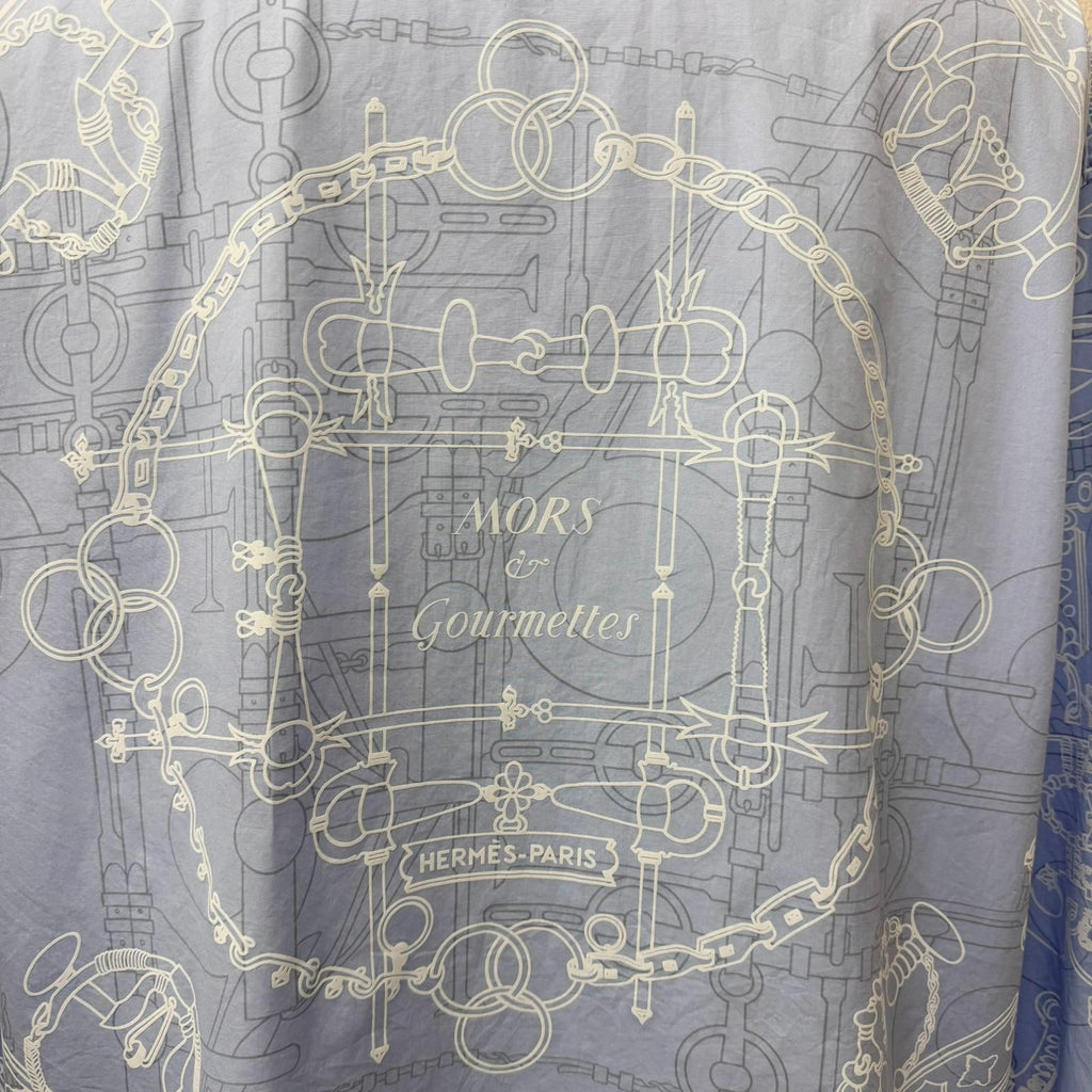 Hermes Mall Et Gourmette Cotton Series Button Long Sleeve Shirt Light Blue 41 — view 5