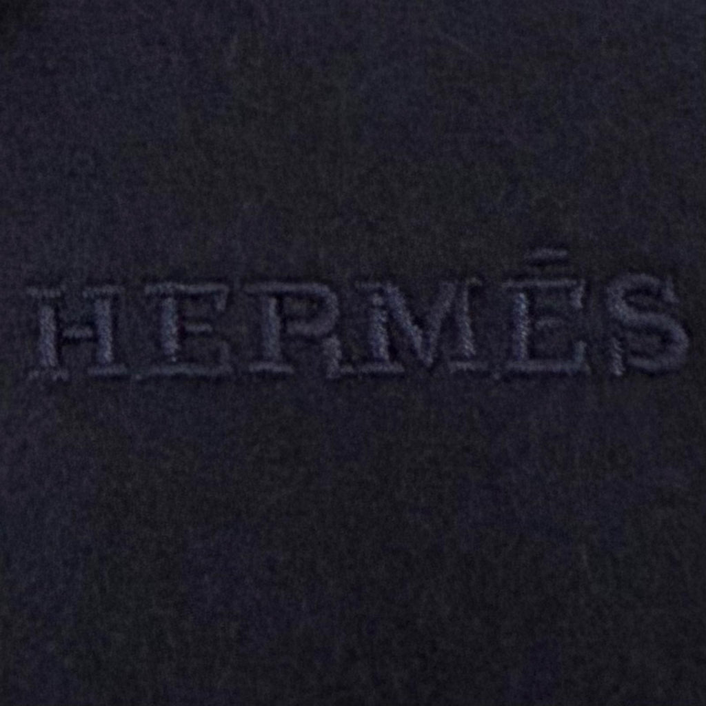Hermes Cheval Au Tre Cashmere 100% Sheep Leather Logo Embroidery Fringe Scarf — view 5