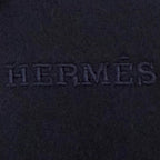 Hermes Cheval Au Tre Cashmere 100% Sheep Leather Logo Embroidery Fringe Scarf — view 5
