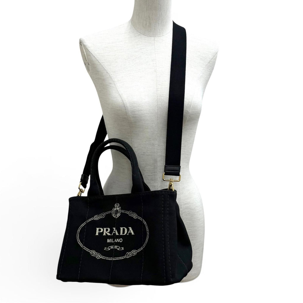 Prada Canapa Nero Logo Tote — view 3