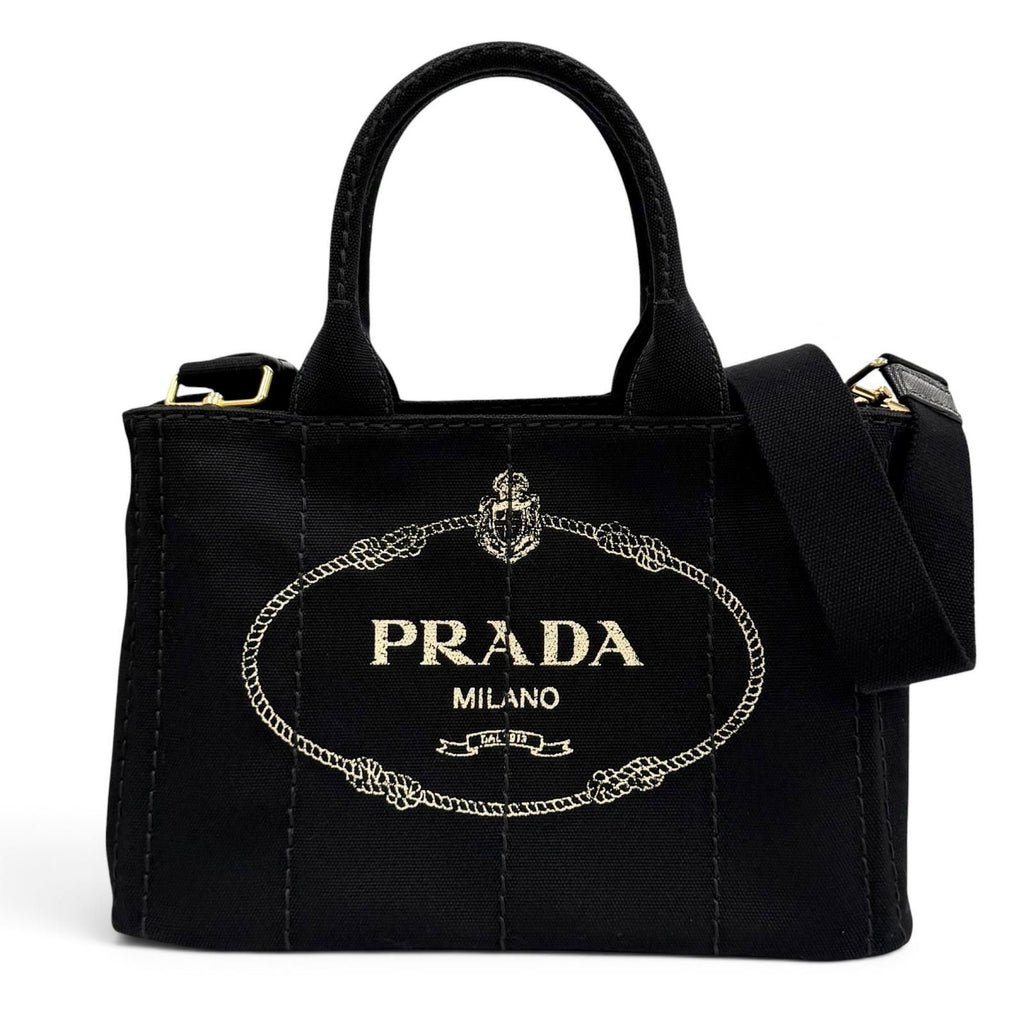 Prada Canapa Nero Logo Tote